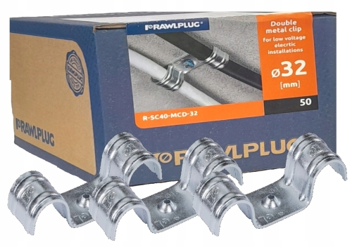 RAWLPLUG-Uchwyt-Stalowy-do-Kabli-Przewodow-podwojny-32mm-OC-50sz-PPOZ-SC40