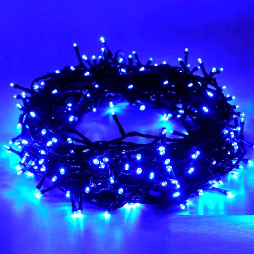 LAMPKI-CHOINKOWE-100-LED-STALE-FLASH-NIEBIESKIE